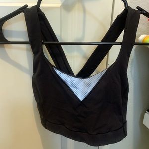Lululemon Lulu Black and Silver Sports Bra - size 6